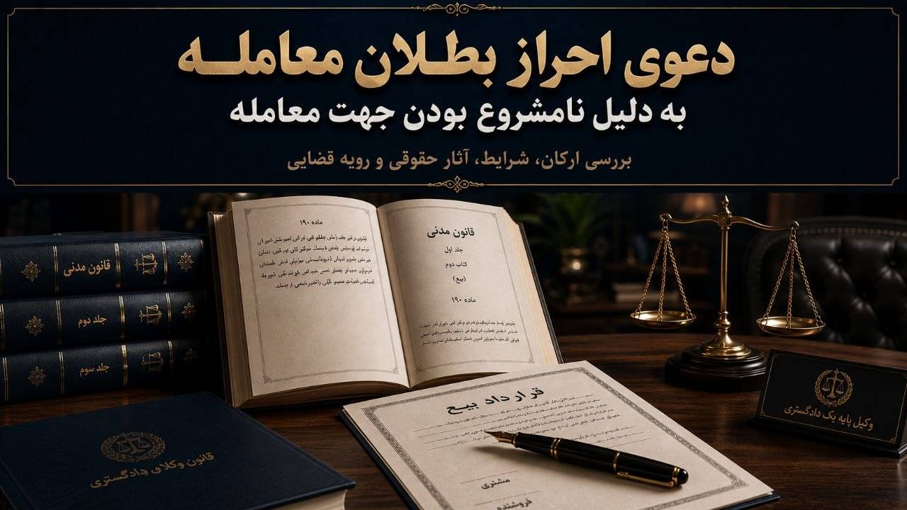 دعوی احراز بطلان معامله به دلیل نامشروع بودن جهت معامله